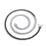 Zircon necklace black and white zircon tennis chain