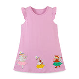 Girl Dress Children's Clothing Summer Girls' Dress Knitted Cotton Cartoon Embroidery Vest Princess Dress
