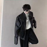 Unisex Baseball Jersey Vintage Bike PU Leather Baseball Jacket