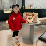 Girl Jacket Girls' Sweater Printed Letter Hooded