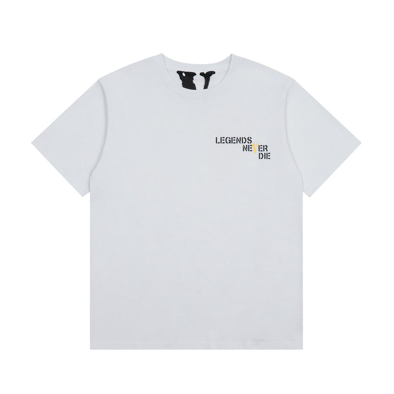 Vlone T Shirt Spring/Summer Print Pattern Crew Neck