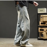 Unisex Jeans Straight Jeans Striped Wide Leg Pants Vintage Overalls