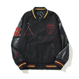 Unisex Baseball Jersey Jacket Hip Hop Embroidered PU Jacket