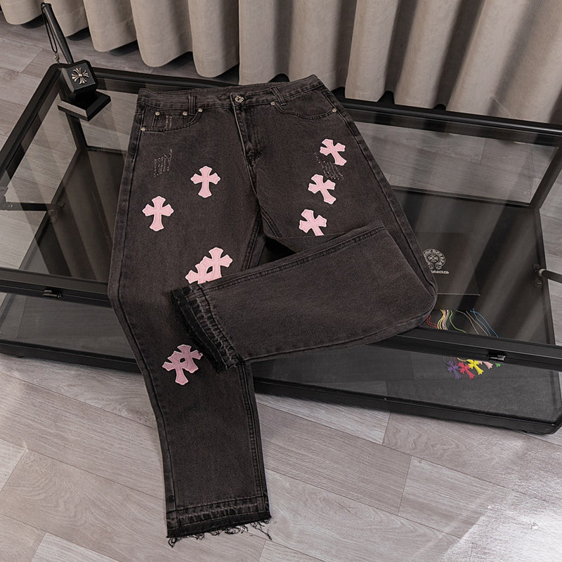 CHH Chrome Hearts Jeans Unisex Casual Loose Jeans
