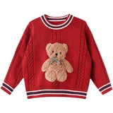 Girl Jacket Boys and Girls Sweater Cartoon Bear Cute Knitting