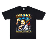 Rock Star T Shirt Drake Hip Hop Print Cotton T-shirt Short Sleeve Men and Women Loose
