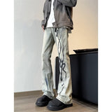 Unisex Jeans Washed Old Vintage Micro-Flared Jeans