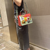 Chh Chrome Heart Leather Bag Las Vegas Themed Embroidered Tote