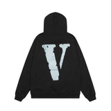 Vlone Hoodie Autumn and Winter Silver Big V Letter