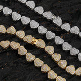 Zircon necklace Heart shaped tennis chain
