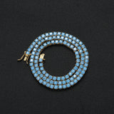 Zircon necklace full zirconium single row chain