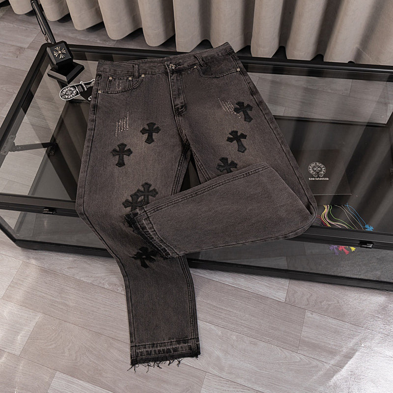 CHH Chrome Hearts Jeans Unisex Casual Loose Jeans