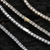 Zircon necklace copper inlaid with zircon single row full of diamonds