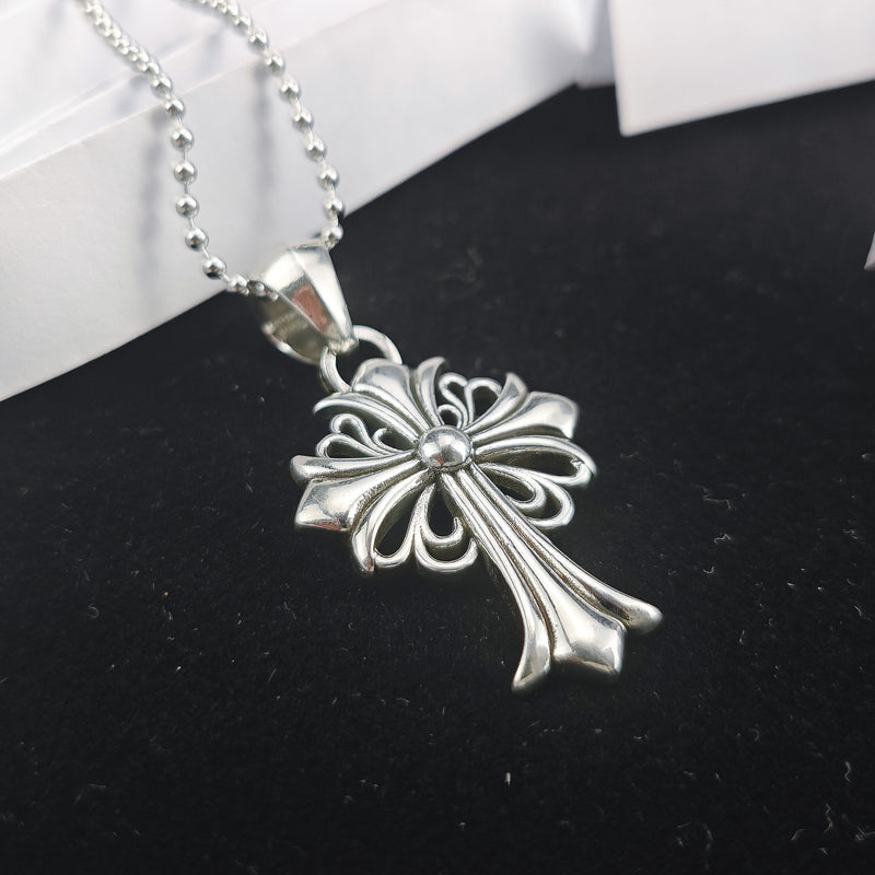 Chrome Heart Necklace Cross Vintage Pendant