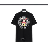 CHH Chrome Heart T Shirts Croix Cross Leather Printed Short Sleeve T-Shirt