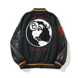 Unisex Baseball Jersey Jacket Hip Hop Embroidered PU Jacket