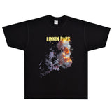 Rock Star T Shirt T-shirt Lincoln Park Band Rock Loose Vintage Short Sleeve