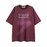 After Prom Shirt Summer American High Street T-shirt Male Letter Printed Loose round Neck Short Sleeve