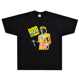 Rock Star T Shirt Rod Stewart Rock Singer T-shirt American Street Printed Short Sleeve