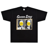 Rock Star T Shirt T-shirt Green Sun Band Rock Small Neckline American Retro Short Sleeve