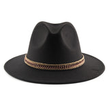 Walter White Fedora British Gentleman Fedora Hat Men's and Women's Woolen Felt Top Hat Fashion Simple