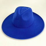 Walter White Fedora Solid Color Big Brim Top Hat Lun Fedora Hat Men and Women Retro Woolen Hat
