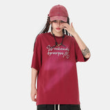 After Prom Shirt Summer American High Street T-shirt Male Letter Printed Loose round Neck Short Sleeve