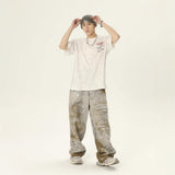Unisex Jeans Design Sense Graffiti Print Jeans Hiphop