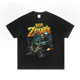 Rock Star T Shirt European and American Rob Zombie Band Heavy Metal Rock Short Sleeve Loose Print T-shirt