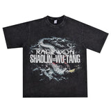 Rock Star T Shirt Raekwon Printed T-shirt Short Sleeve Loose Washed-out Distressed Men and Women