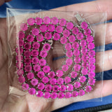 Zircon necklace synthetic colored treasure tennis chain