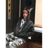 Unisex Baseball Jersey Doberman Cardigan Fleece Hooded Sweater