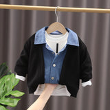 Boy Jacket Boys' Fashion Korean Style Fall Denim Jacket Loose Casual