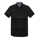 Tommy T Shirts Simple All-Match Loose Business Oxford Fabric
