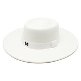 Walter White Hats Solid Color Wool Autumn and Winter Warm Outdoor Oval Ring Top Hat