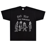 Rock Star T Shirt Sunset Speed Band T-shirt Rock American Small Neckline Cartoon Dizzy Street Loose Printed Trendy Men's Short Sleeve