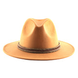 Walter White Fedora British Gentleman Fedora Hat Men's and Women's Woolen Felt Top Hat Fashion Simple