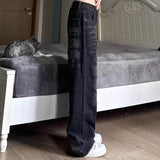 Unisex Jeans Vintage Washed Jeans Loose Straight Oversize Wide Leg Pants
