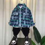 Boy Jacket Boys' Spring and Autumn Jacket Fashion Baby Handsome Denim Wear