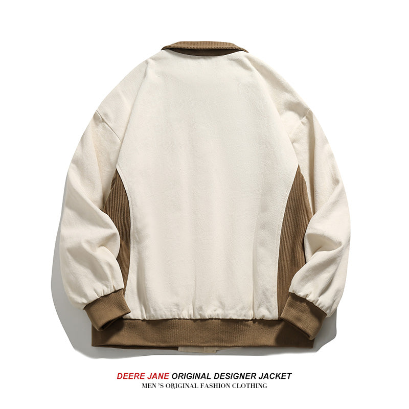 Men's Baseball Jacket Spring Stitching Baseball Uniform Men's Loose Vintgae Jacket Jacket