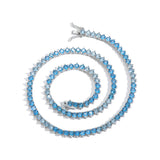 Zircon necklace gradient blue tennis chain