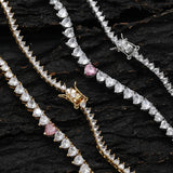 Zircon necklace gradient size heart-shaped tennis chain