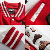 Men Baseball Jacket Spring Stitching Towel Embroidery Stick Men's Baggy Casual Jacket Coat