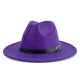 Walter White Fedora Solid Color Belt Woolen Hat Autumn and Winter Men and Women Fur Felt Hat