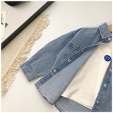Boy Jacket Boys' Spring Fashionable Jacket Denim Shirt Korean Style Versatile Children Shirt