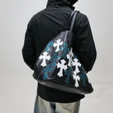 Chh Chrome Heart Leather Bag White Cross Leather