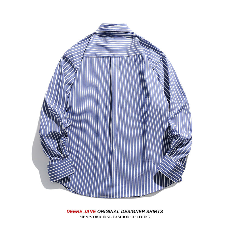 Men Long-Sleeved Shirt Spring Long Sleeve Shirt Men's Loose Casual Shirt Coat