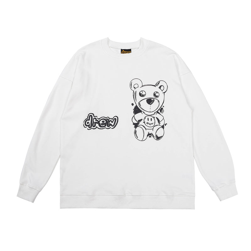 Drew House Sweatshirts Unisex Cartoon Bear Crew Neck Sweater