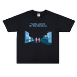Rock Star T Shirt Sunset Band Rock Cotton Printed T-shirt Men and Women Washed