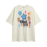 After Prom Shirt Summer Short Sleeve Fashion Brand High Street T-shirt Printed Loose Star Letters T-shirt for Men